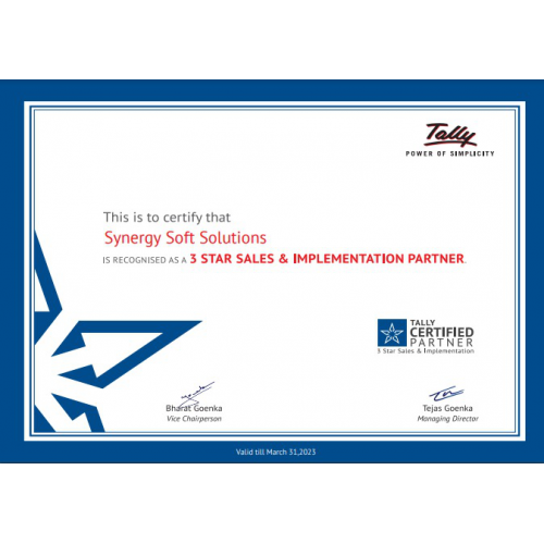 3 Star Certified Tally Partner