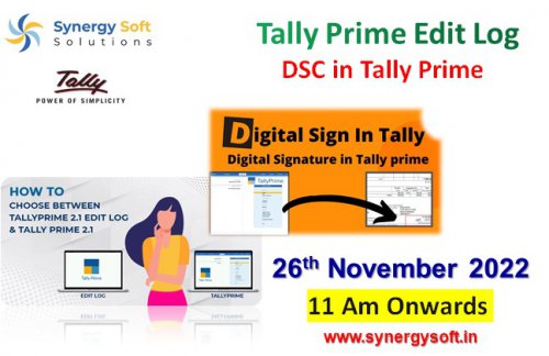 26th Nov @ Tally Edit Log and DSC in Tally Prime 