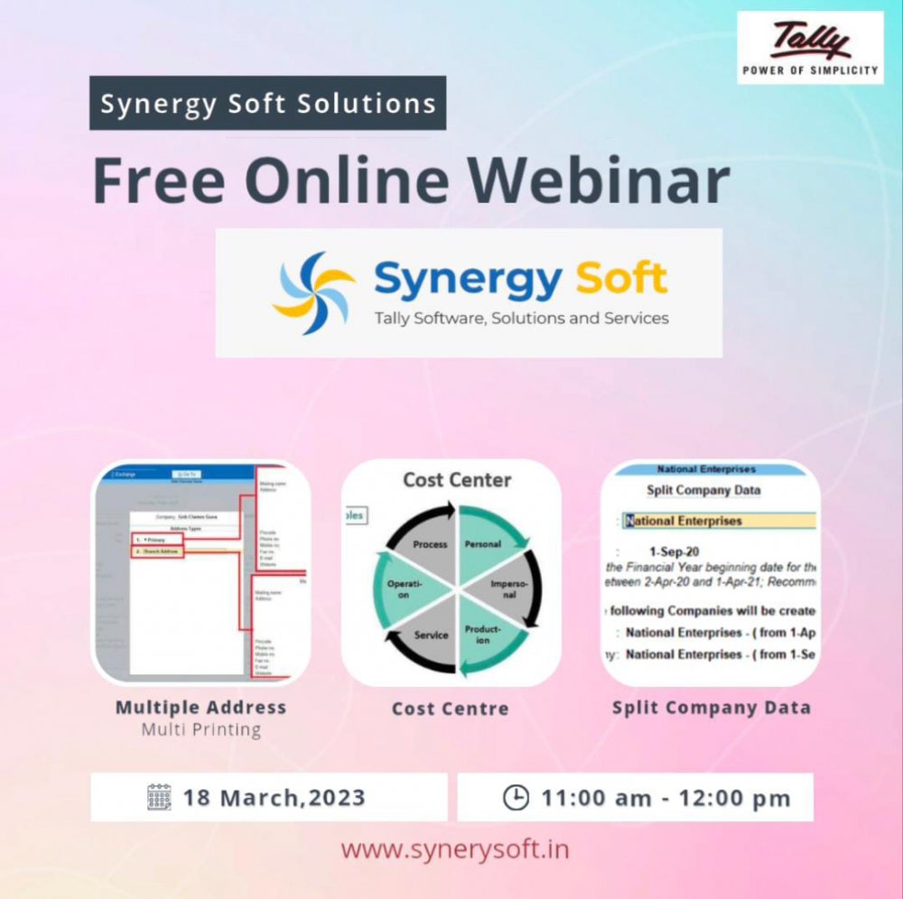 18th March @ Multiple Address & Printing / Cost Centre/ Split Company Data 