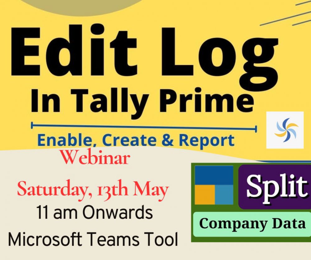 13th May @ Split Company & Tally Prime Edit Log 
