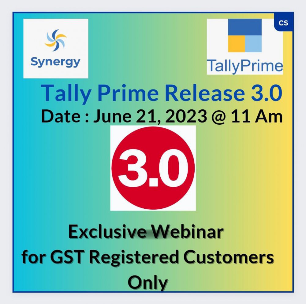 21st June @   Exclusive Webinar for GST Registered Customers Only - Release 3.0 