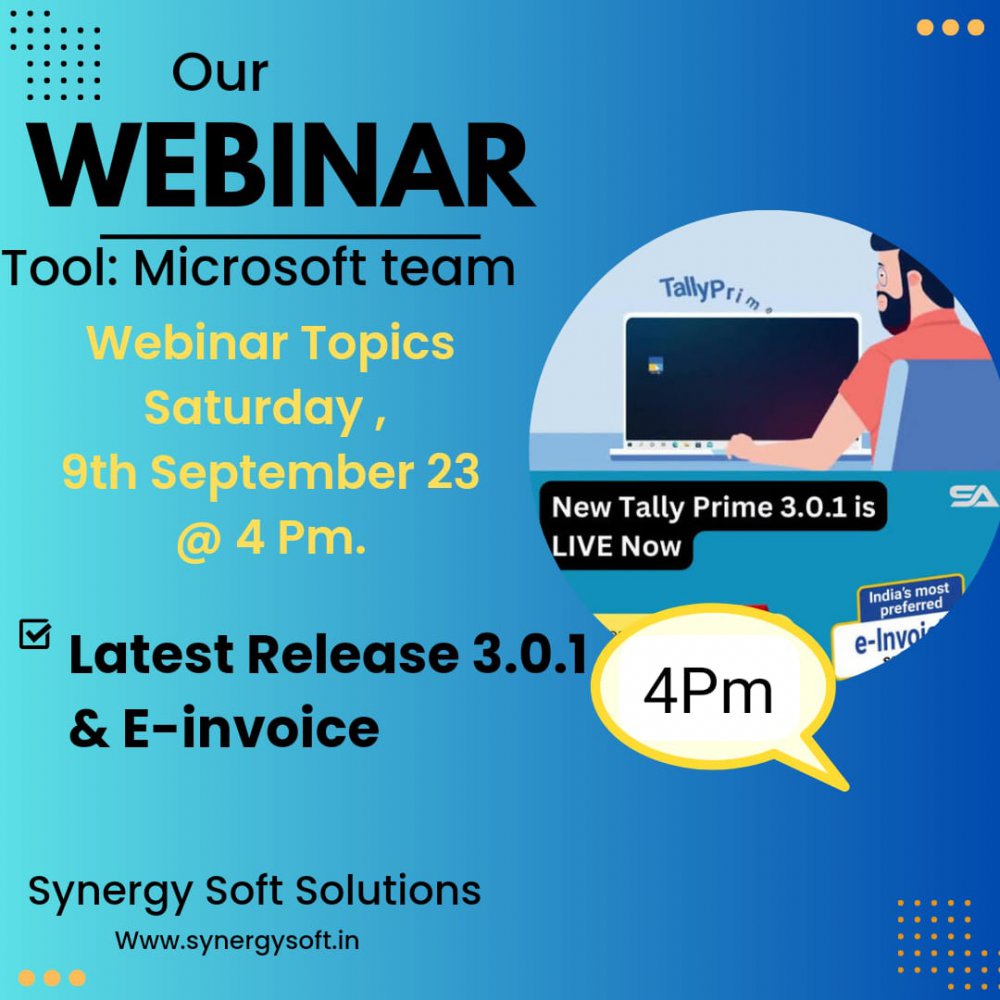 9th  Sept 23 @  E-invoice and Latest Release 3.0.1